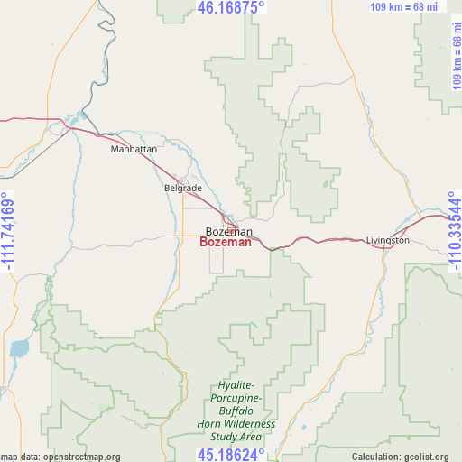 Bozeman on map