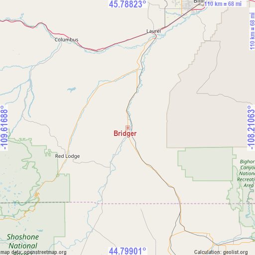 Bridger on map