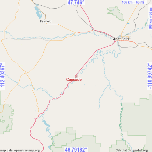 Cascade on map