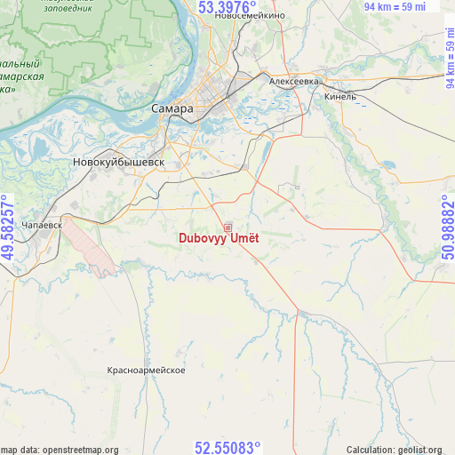 Dubovyy Umët on map