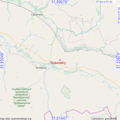 Dubenskiy on map