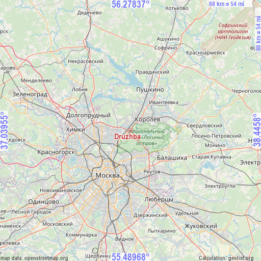 Druzhba on map