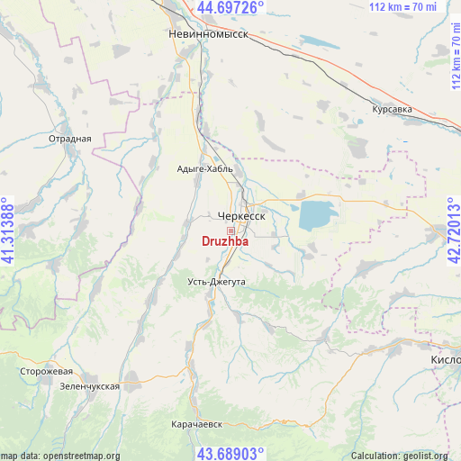 Druzhba on map