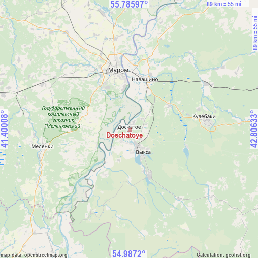 Doschatoye on map