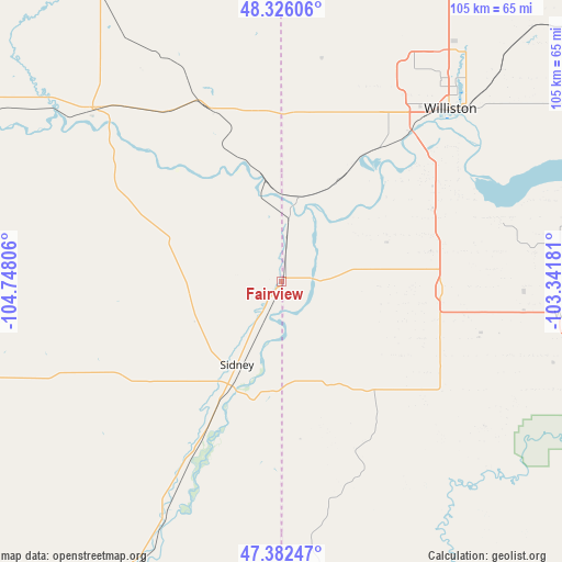 Fairview on map