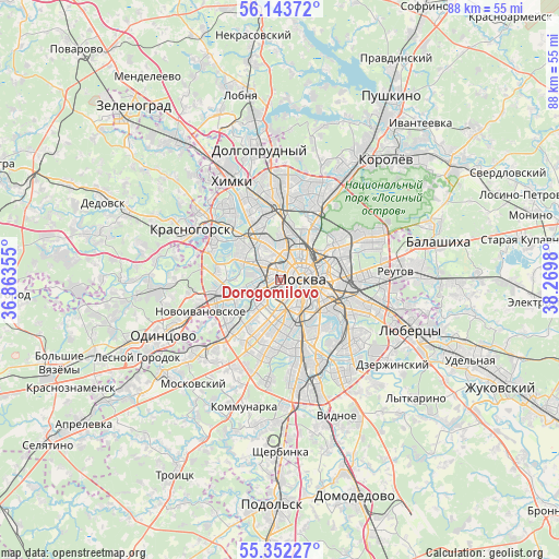 Dorogomilovo on map