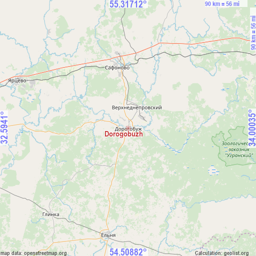 Dorogobuzh on map