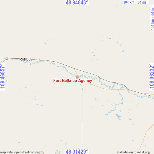 Fort Belknap Agency on map