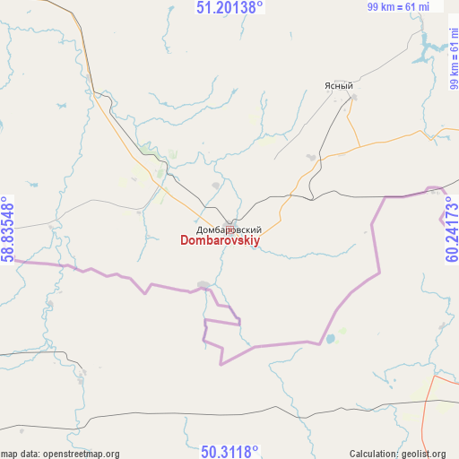 Dombarovskiy on map