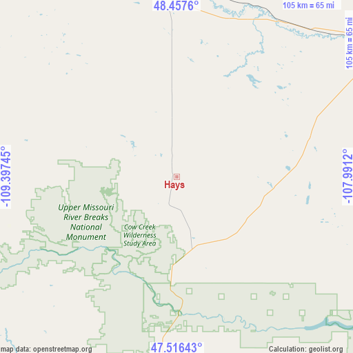 Hays on map