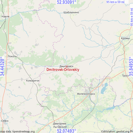 Dmitrovsk-Orlovskiy on map