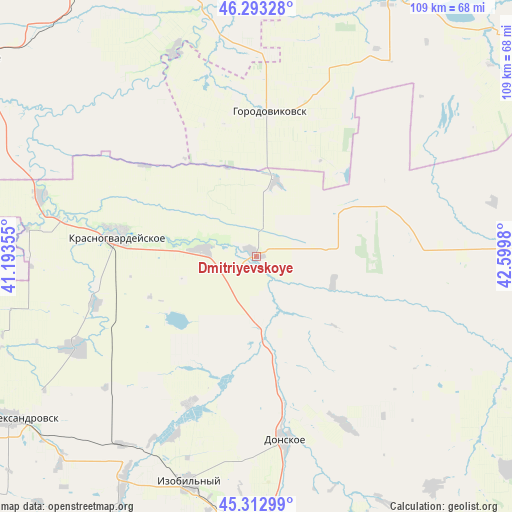 Dmitriyevskoye on map