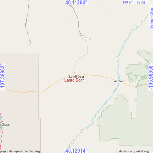 Lame Deer on map