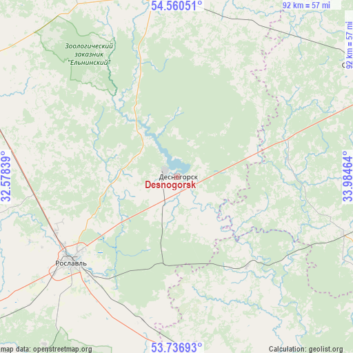 Desnogorsk on map