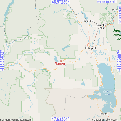 Marion on map