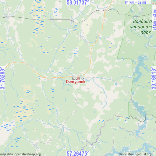 Demyansk on map