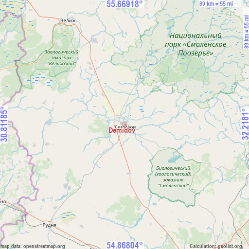 Demidov on map