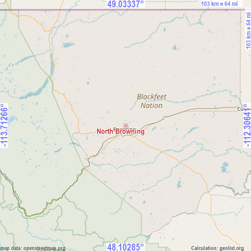 North Browning on map