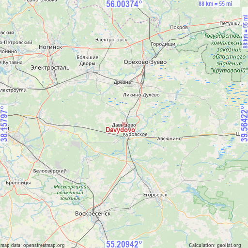 Davydovo on map