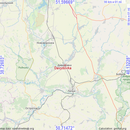 Davydovka on map