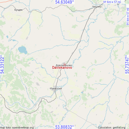 Davlekanovo on map