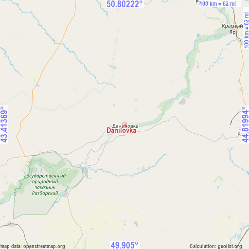 Danilovka on map
