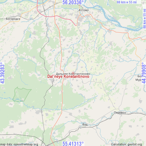 Dal’neye Konstantinovo on map