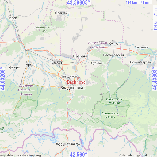Dachnoye on map