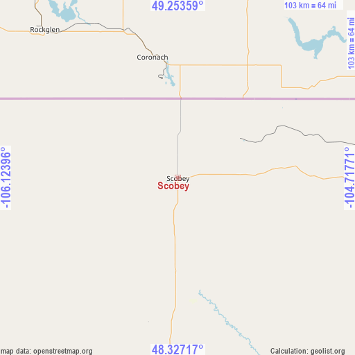 Scobey on map