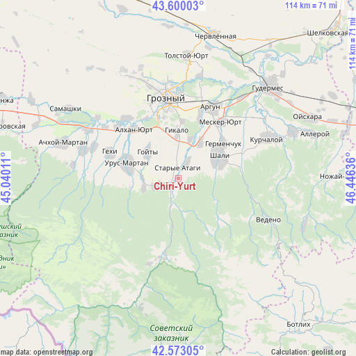 Chiri-Yurt on map