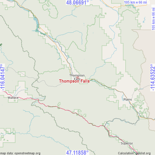 Thompson Falls on map