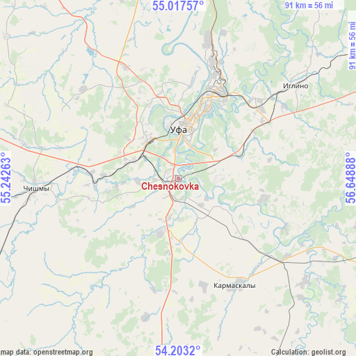 Chesnokovka on map