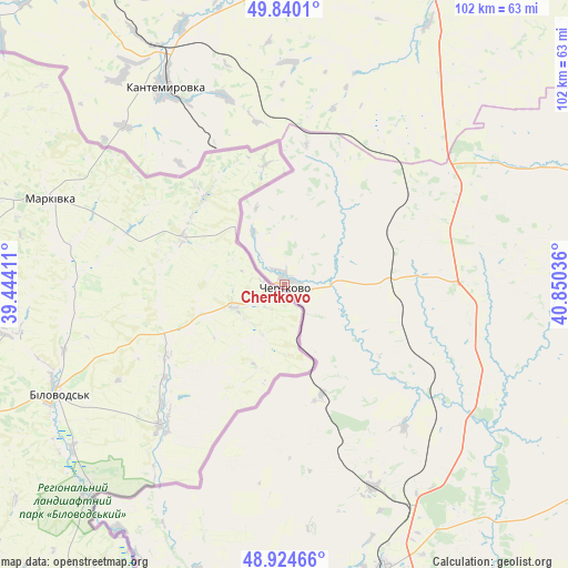 Chertkovo on map