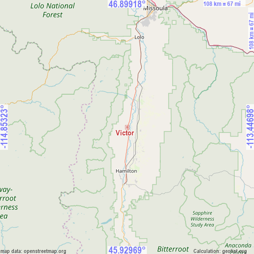 Victor on map