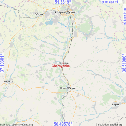 Chernyanka on map