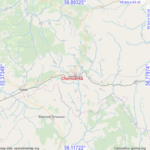 Chernushka on map