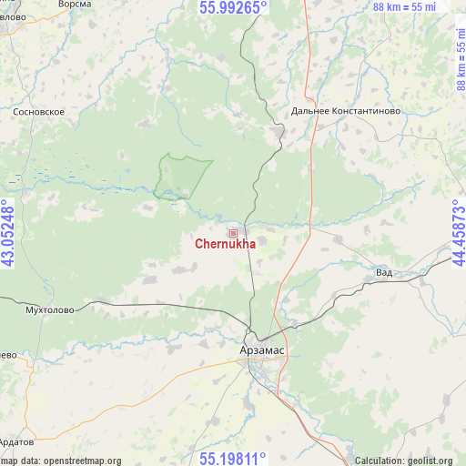 Chernukha on map