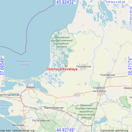 Chernoyerkovskaya on map