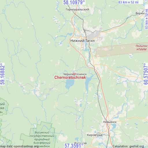 Chernoistochinsk on map