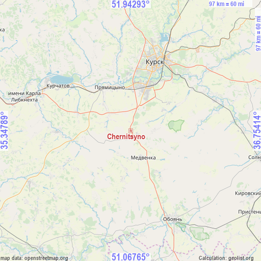 Chernitsyno on map
