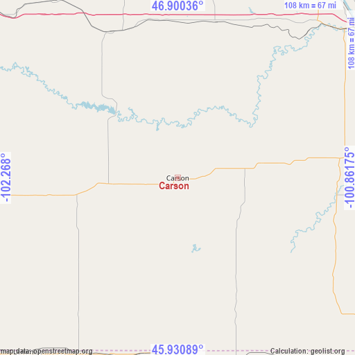 Carson on map