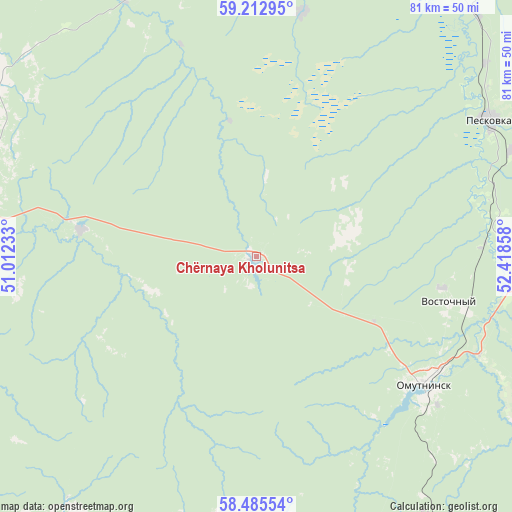 Chërnaya Kholunitsa on map