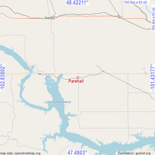 Parshall on map