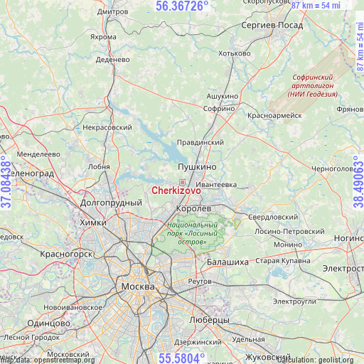 Cherkizovo on map