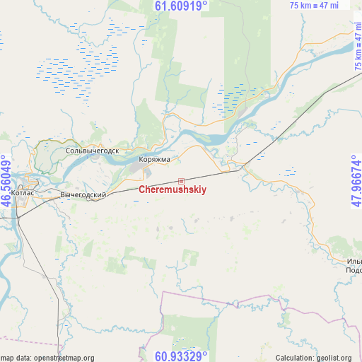 Cheremushskiy on map