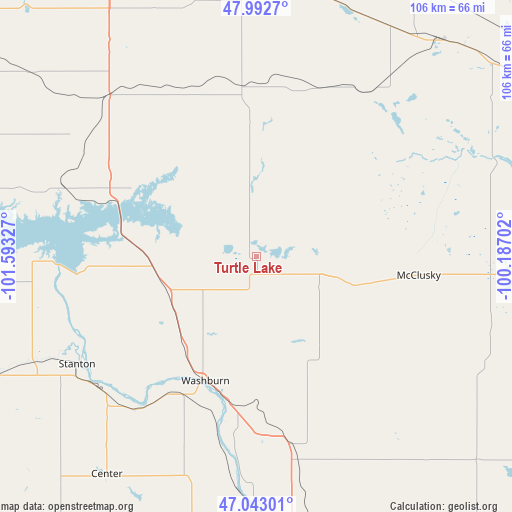 Turtle Lake on map