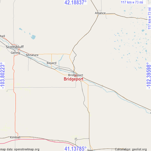 Bridgeport on map