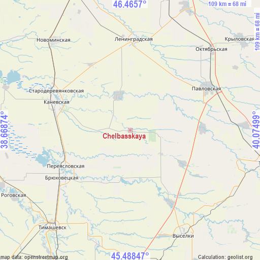 Chelbasskaya on map