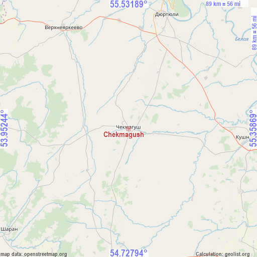 Chekmagush on map