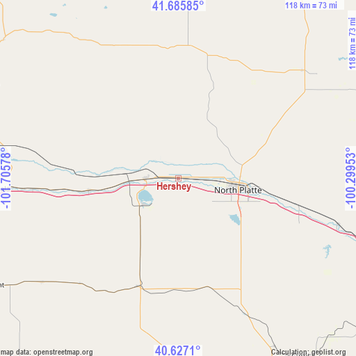 Hershey on map